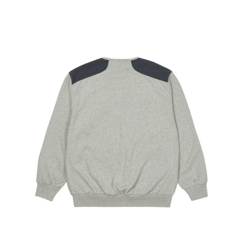Palace UTILITY ZIP FRONT PANEL SWEAT GREY MARL / NAVY - Colorway
