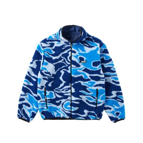 Palace MIRAGE REVERSIBLE FLEECE JACKET BLUE
