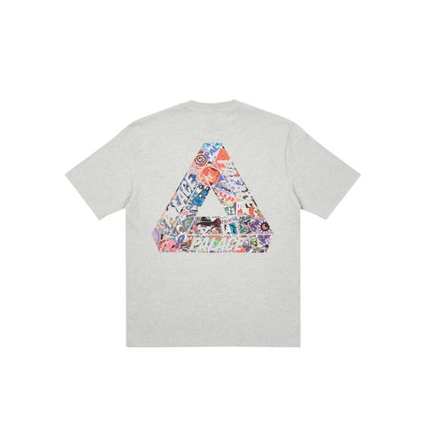 Palace TRI-STICKER PACK T-SHIRT GREY MARL - Colorway
