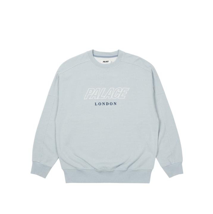 GAUFRE DROP SHOULDER CREW BLUE