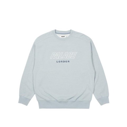 Palace GAUFRE DROP SHOULDER CREW BLUE