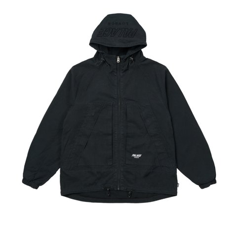 Palace WASHED COTTON HOODED JACKET BLACK - Colorway