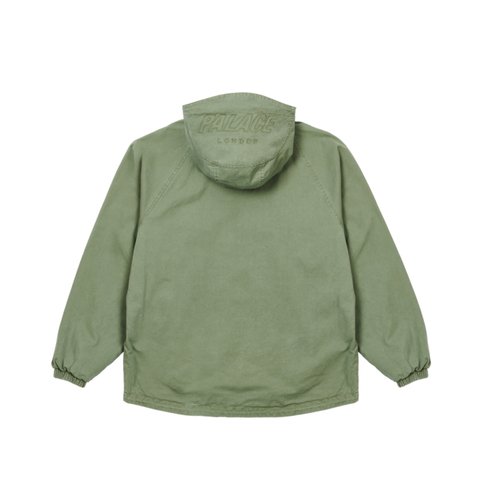 Palace WASHED COTTON HOODED JACKET OLIVE - Colorway