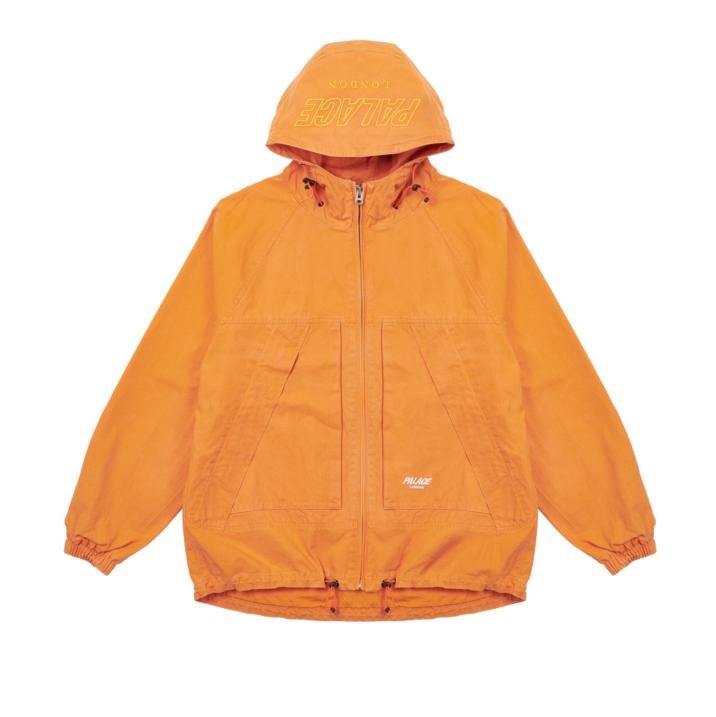 WASHED COTTON HOODED JACKET ORANGE