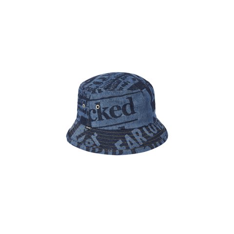 Palace TABLOID DENIM BUCKET HAT BLUE - Colorway