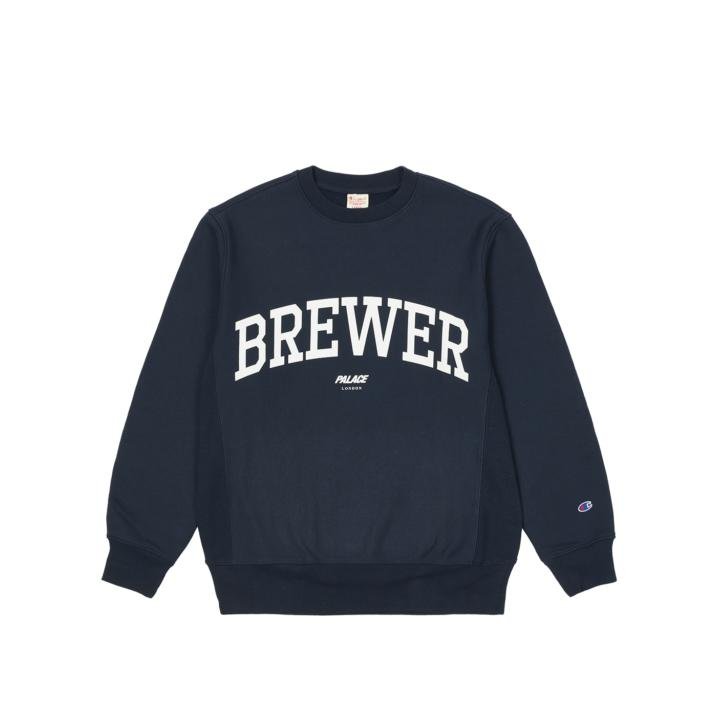 PALACE CHAMPION SHOP CREW LONDON NAVY
