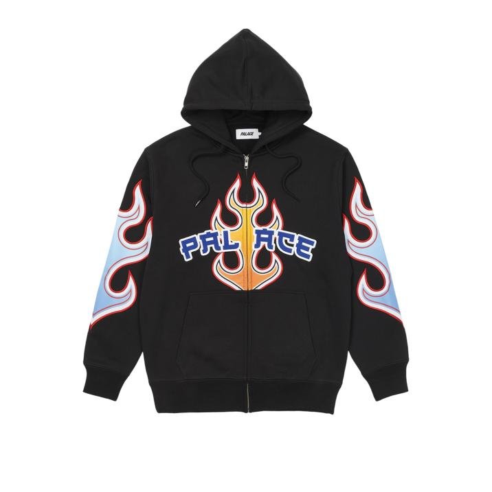 FLAME ZIP HOOD BLACK