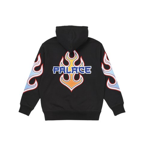 Palace FLAME ZIP HOOD BLACK - Colorway