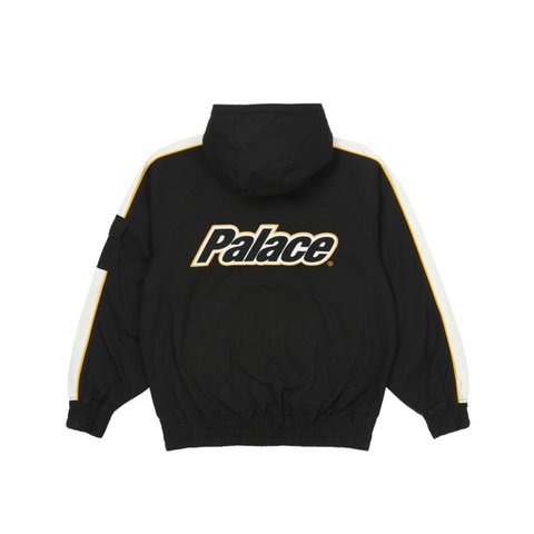 Palace LOWERCASE HOODED COTTON JACKET BLACK / WHITE - Colorway