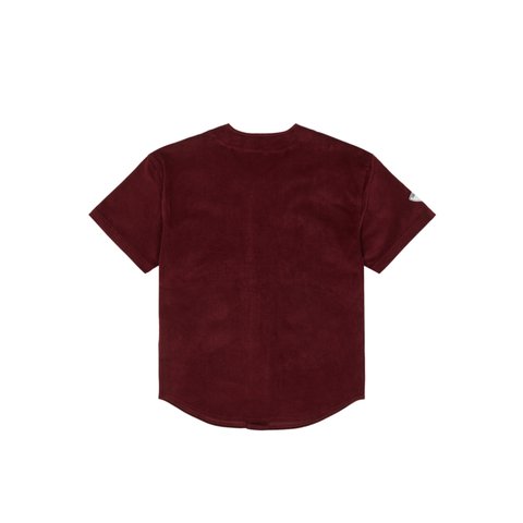 Palace CORD BASEBALL JERSEY BURGUNDY - Colorway