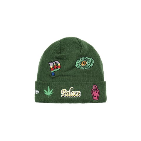 Palace PALACE NEW ERA JESUS BEANIE GREEN - Colorway