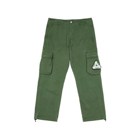 GARMENT DYED CARGO TROUSERS OLIVE