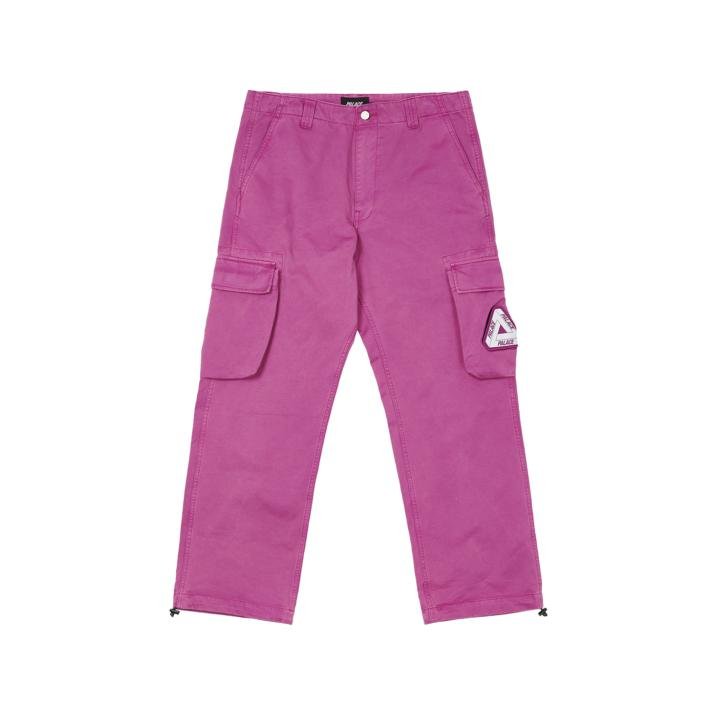 GARMENT DYED CARGO TROUSERS PINK
