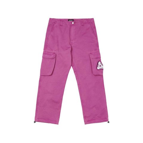 GARMENT DYED CARGO TROUSERS PINK