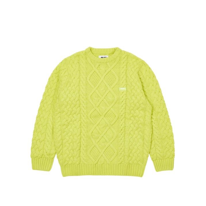 CABLE KNIT NEON GREEN