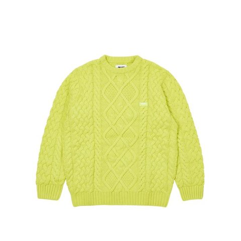 CABLE KNIT NEON GREEN