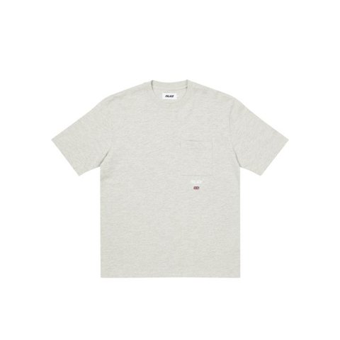 SLUB SQUARE POCKET T-SHIRT GREY MARL
