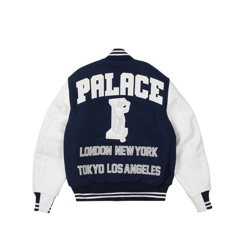 Palace GREEK VARSITY JACKET BLUE - Colorway
