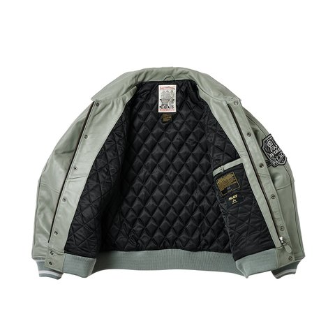 Palace PALACE AVIREX LEATHER JACKET GREY - Colorway