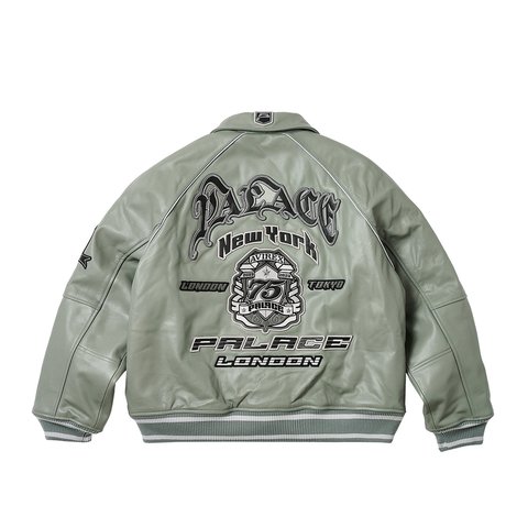 Palace PALACE AVIREX LEATHER JACKET GREY - Colorway