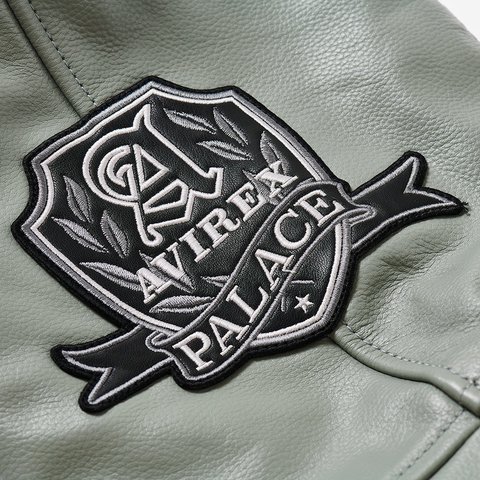 Palace PALACE AVIREX LEATHER JACKET GREY - Colorway