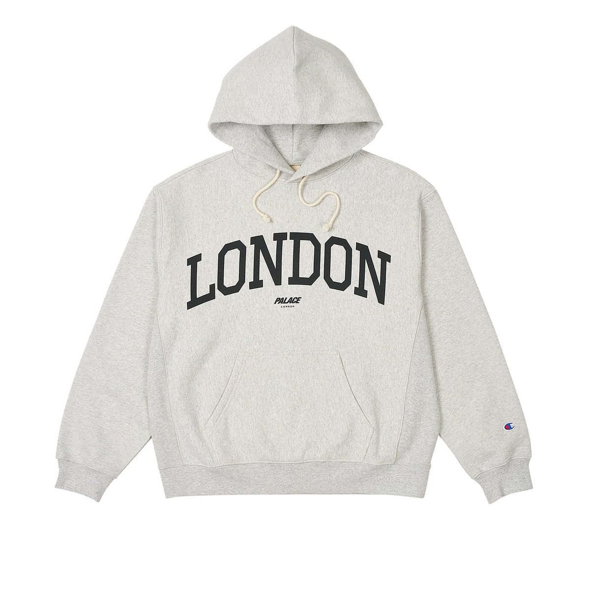 PALACE CHAMPION SHOP HOOD LONDON GREY MARL
