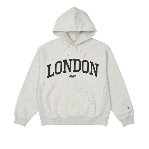 PALACE CHAMPION SHOP HOOD LONDON GREY MARL