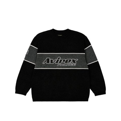 Palace PALACE AVIREX CHENILLE KNIT BLACK - €158.00