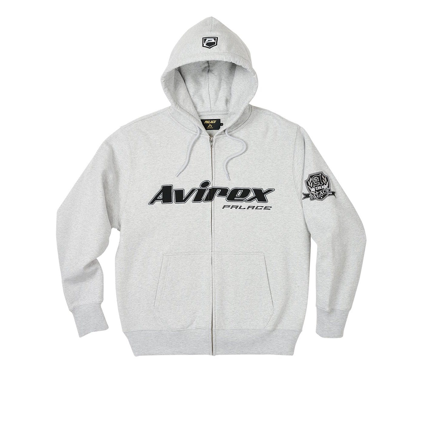 PALACE AVIREX ZIP HOOD GREY MARL