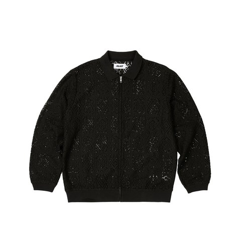 Palace CROCHET ZIP LONGSLEEVE POLO BLACK - €168.00