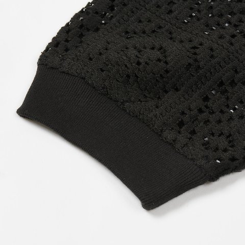Palace CROCHET ZIP LONGSLEEVE POLO BLACK - Colorway