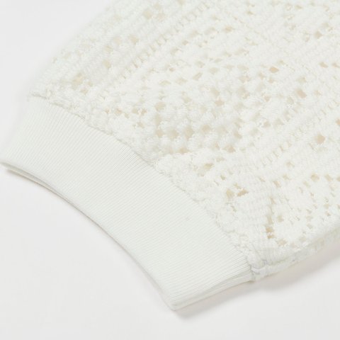 Palace CROCHET ZIP LONGSLEEVE POLO WHITE - Colorway