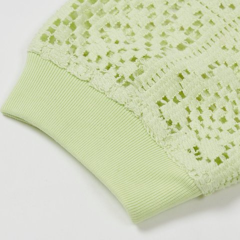 Palace CROCHET ZIP LONGSLEEVE POLO LIME - Colorway