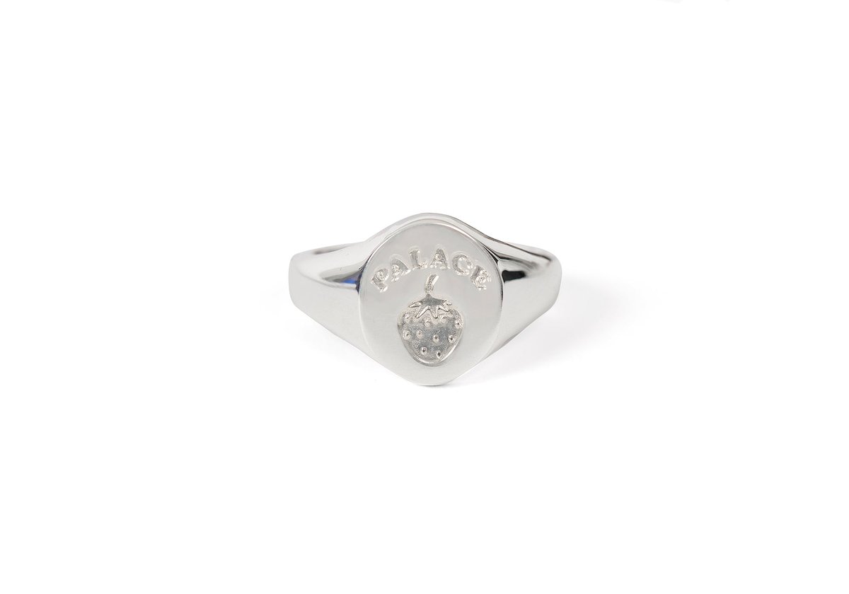 アクセサリー PALACE Strawberry Signet Ring - Silver STRAWBERRY SIGNET RING SILVER - PalaceCommunity