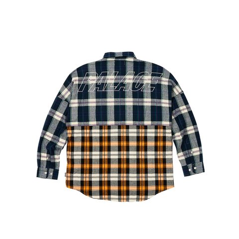Palace CHECKMATE DROP SHOULDER SHIRT NAVY - Colorway
