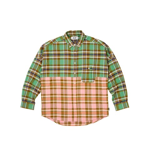 Palace CHECKMATE DROP SHOULDER SHIRT GREEN