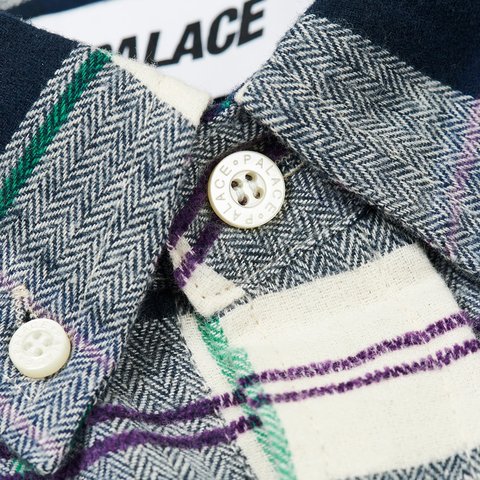 Palace CHECKMATE DROP SHOULDER SHIRT NAVY - Colorway