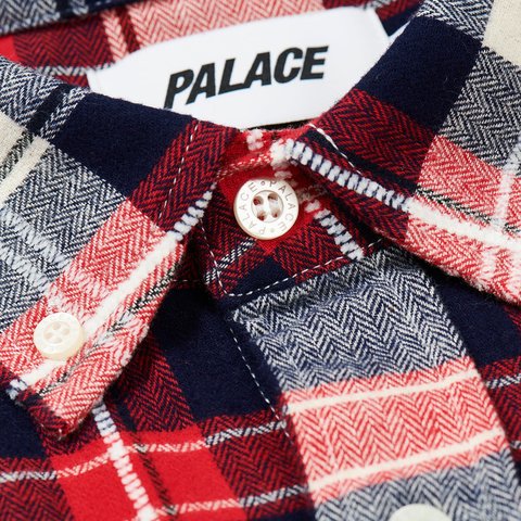 Palace CHECKMATE DROP SHOULDER SHIRT RED - Colorway