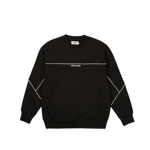 Palace PIPED CREW BLACK - Colorway