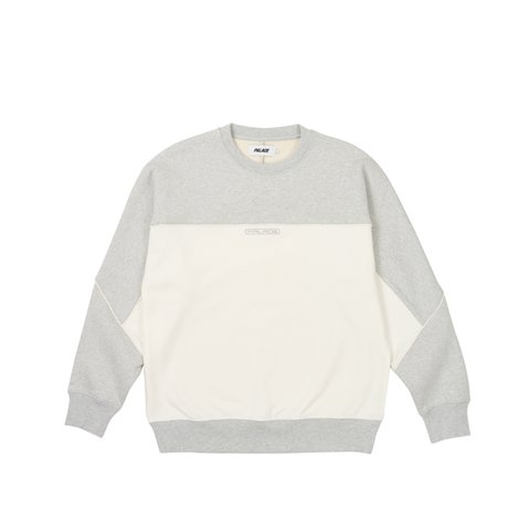 Palace PIPED CREW GREY MARL - Colorway
