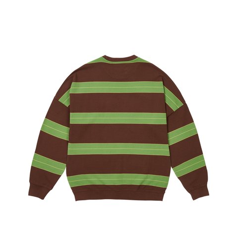Palace RELAX STRIPE CREW CAKED BROWN - Colorway