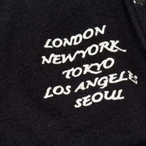 Palace HOODED VARSITY JACKET BLACK - Colorway