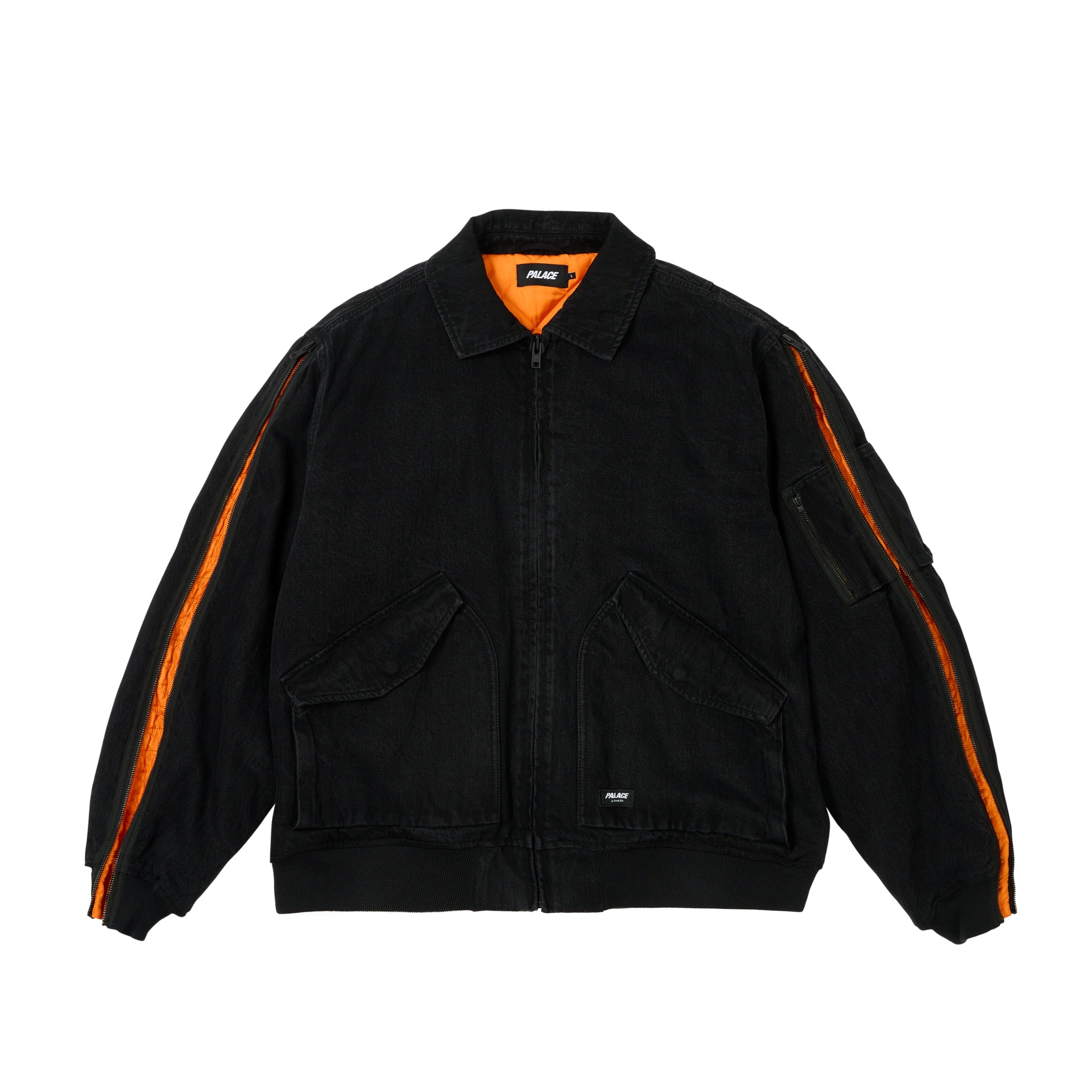 ZIPPED MA-1 BOMBER JACKET BLACK