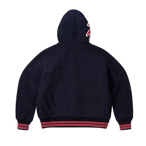 Palace HOODED VARSITY JACKET NAVY - Colorway