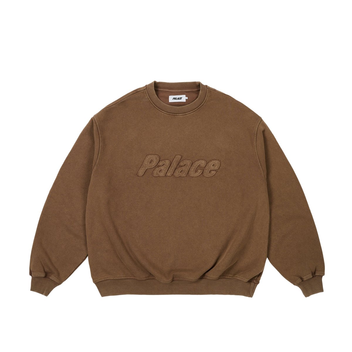 Palace TRIPLE STITCH CREW PIGMENT BROWN (Autumn 2024) - $148.00