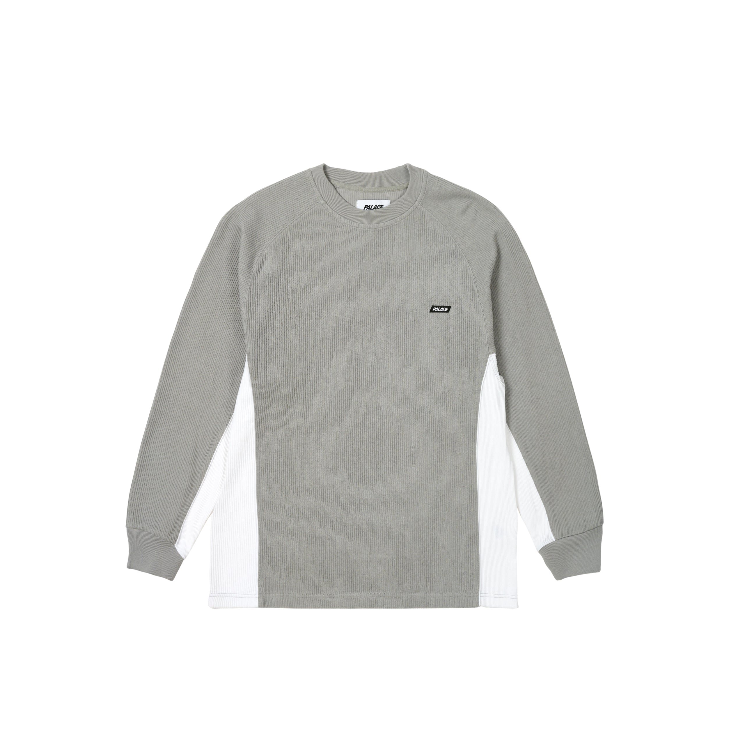 RIB JERSEY LONGSLEEVE CONCRETE GREY / WHITE