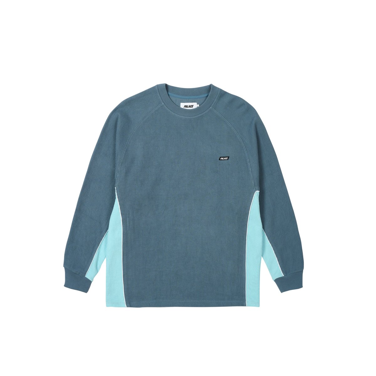 Palace RIB JERSEY LONGSLEEVE HAZY BLUE / FAINT BLUE (Autumn 2024) - $118.00