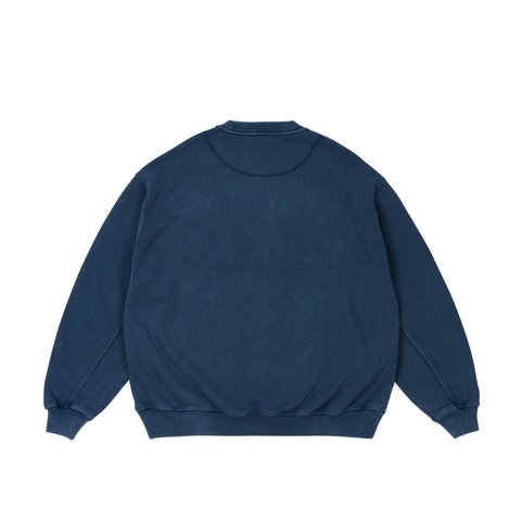 Palace TRIPLE STITCH CREW PIGMENT NAVY - Colorway