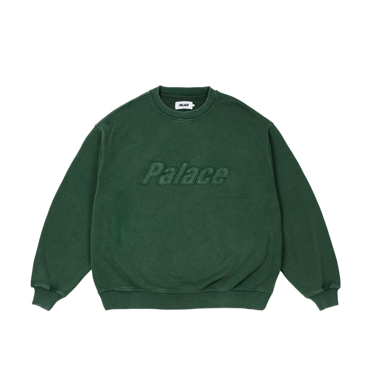 Palace TRIPLE STITCH CREW PIGMENT GREEN (Autumn 2024) - $148.00