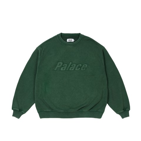 Palace TRIPLE STITCH CREW PIGMENT GREEN - $148.00